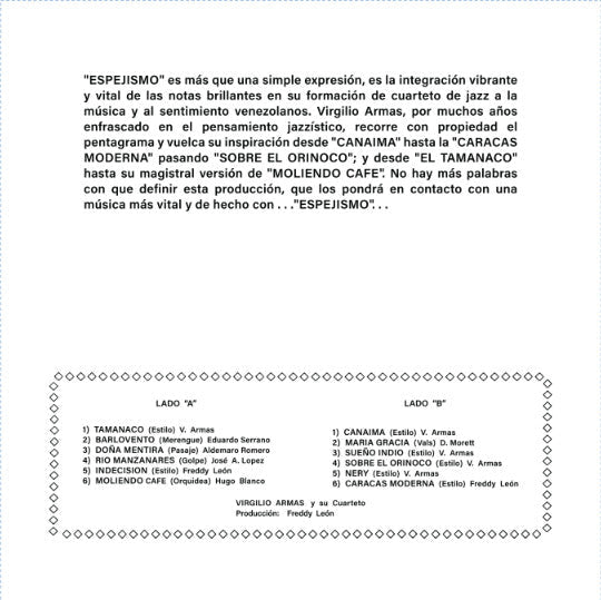 Virgilio Armas Y Su Cuarteto - Espejismo (VINYL) | Mint (M) Mint (M)-