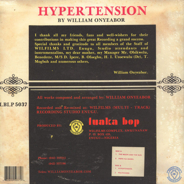 William Onyeabor - Hypertension | Mint (M) Mint (M)-