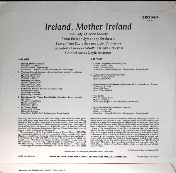 Our Lady's Choral Society - Ireland, Mother Ireland *UK* | Near Mint (NM) Near Mint (NM)--