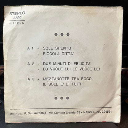 Anna Carucci - Sole Spento / Piccola Citta (7" ITALY VINYL) |--