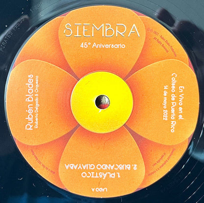 Ruben Blades - Siembra 45 Aniversario En Vivo en el Coliseo de Puerto Rico 14 de mayo 2022 (2xVINYL) | Mint (M) Mint (M)-