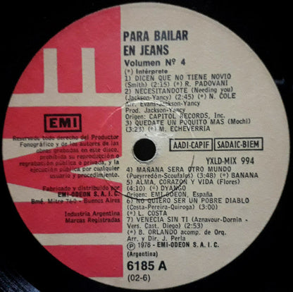 Various - Para Bailar En Jeans - Vol. 4 | Excellent (EX) Generic-