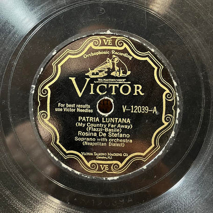 ROSINA DE STEFANO - Patria Luntana / E Campane D A Madonna (10" 78RPM) | Very Good (VG) Generic-