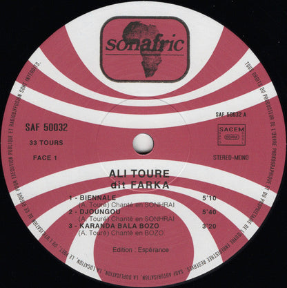 Ali Farka Touré - Ali Toure Farka (VINYL LP Sonafric SAF 50032 2018) | Mint (M) Mint (M)--