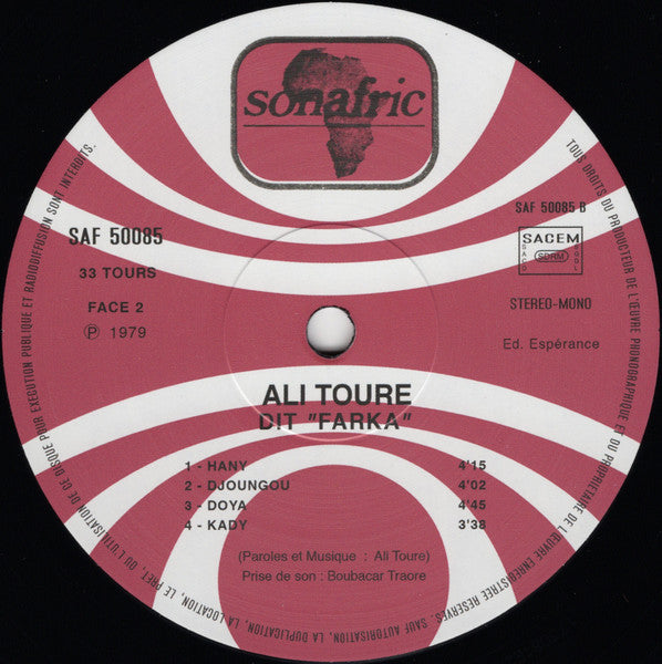 Ali Farka Touré - Ali Toure Dit "Farka" (VINYL LP Sonafric SAF 50085 2018) | Mint (M) Mint (M)--