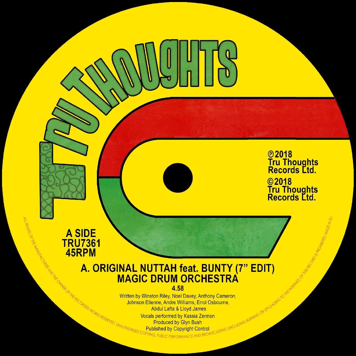 Magic Drum Orchestra - Original Nuttah feat. Bunty (7" Edit)/Dread Nourishment (Vinyl) |--
