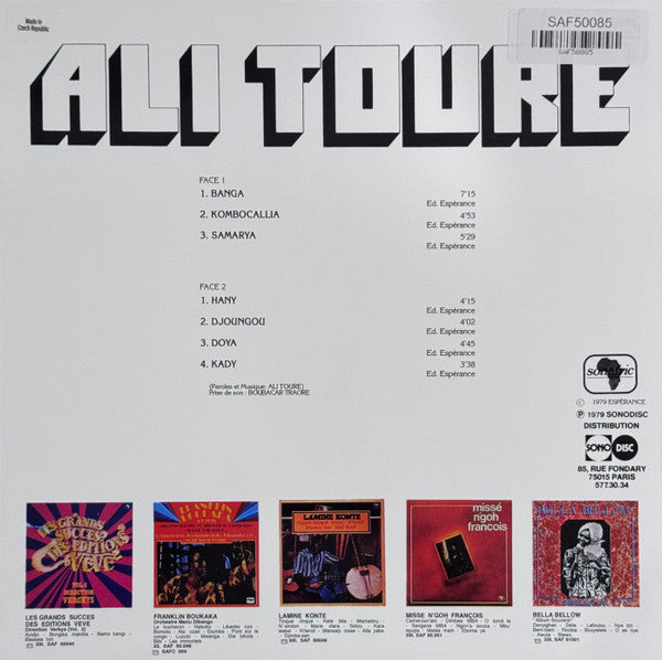 Ali Farka Touré - Ali Toure Dit "Farka" (VINYL LP Sonafric SAF 50085 2018) | Mint (M) Mint (M)--