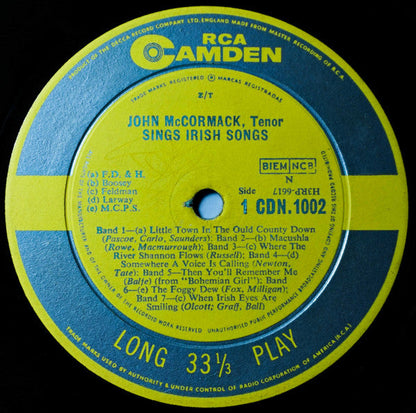 John McCormack (2) - John McCormack Sings Irish Songs | Excellent (EX) Very Good Plus (VG+)--