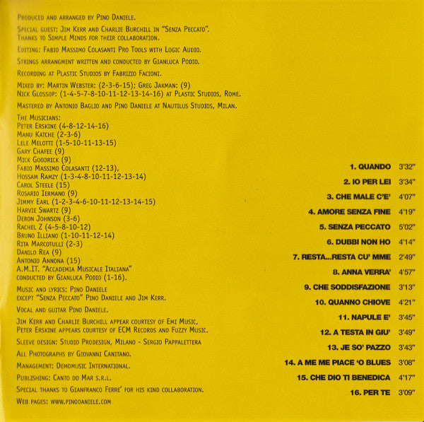 The Best Of Pino Daniele - Yes I Know My Way (CD) | Excellent (EX) Near Mint (NM)--