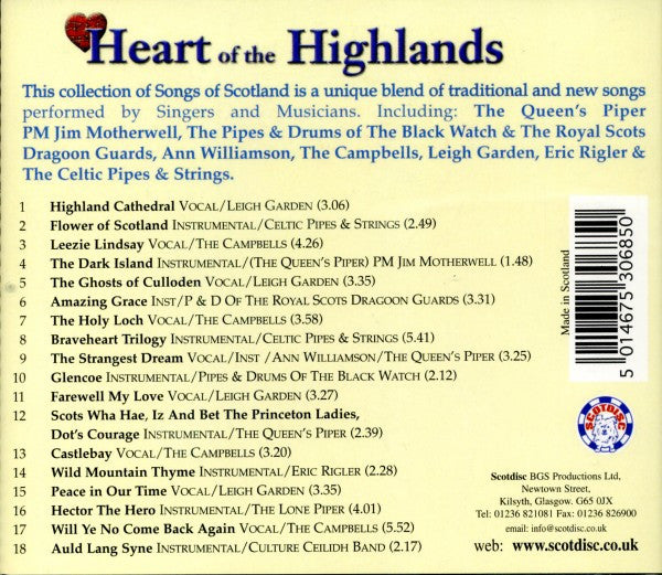 Various - Heart Of The Highlands (The Great Celtic Anthems Of Scotland) (CD) | Near Mint (NM) Excellent (EX)--