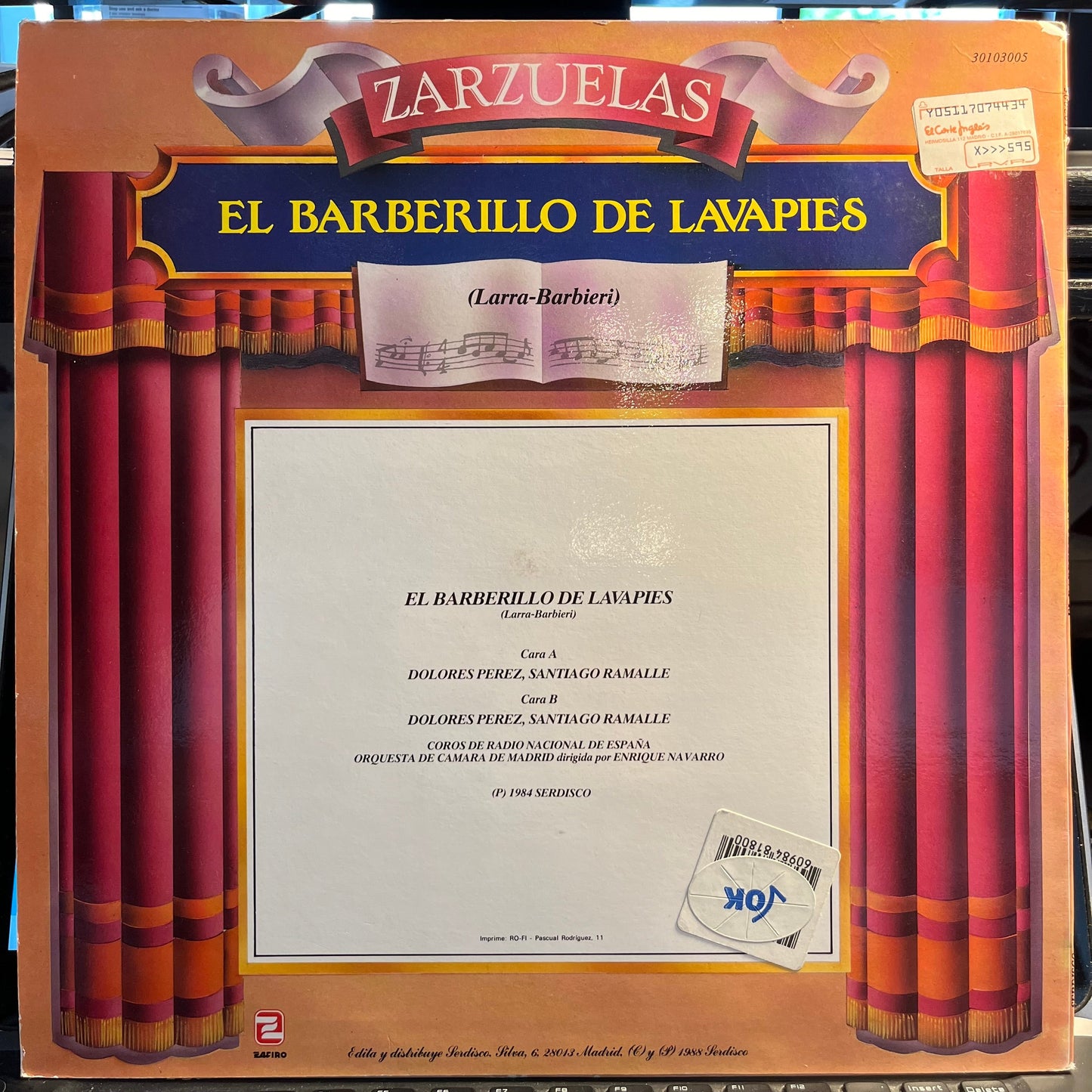 Dolores Perez, Santiago Ramalle - El Barberillo De Lavapies | Near Mint (NM) Excellent (EX)--