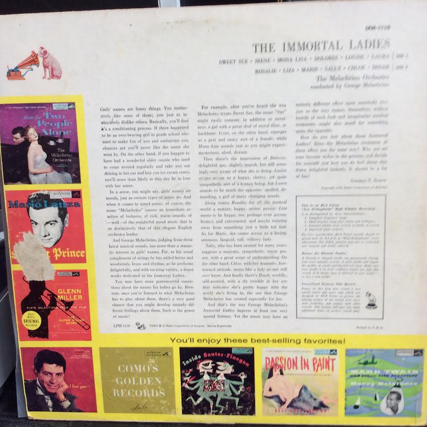 The Melachrino Orchestra Conducted By George Melac - The Immortal Ladies (VINYL) | Very Good (VG) Very Good (VG)--