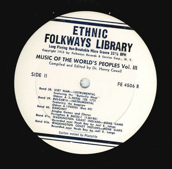 Various - Music Of The World's Peoples, Volume Three *RECORD 2 ONLY* | Very Good (VG) Generic--