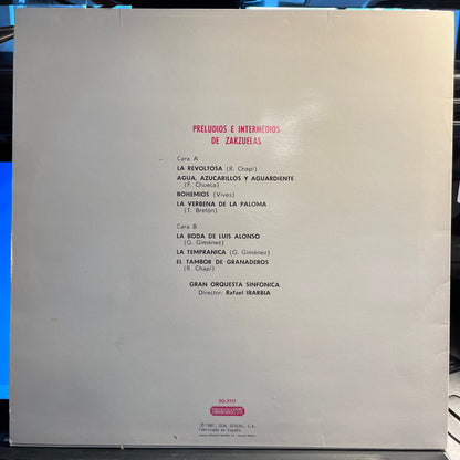 Rafael Ibarbia - Preludios E Intermedios De Zarzuela | Excellent (EX) Excellent (EX)--