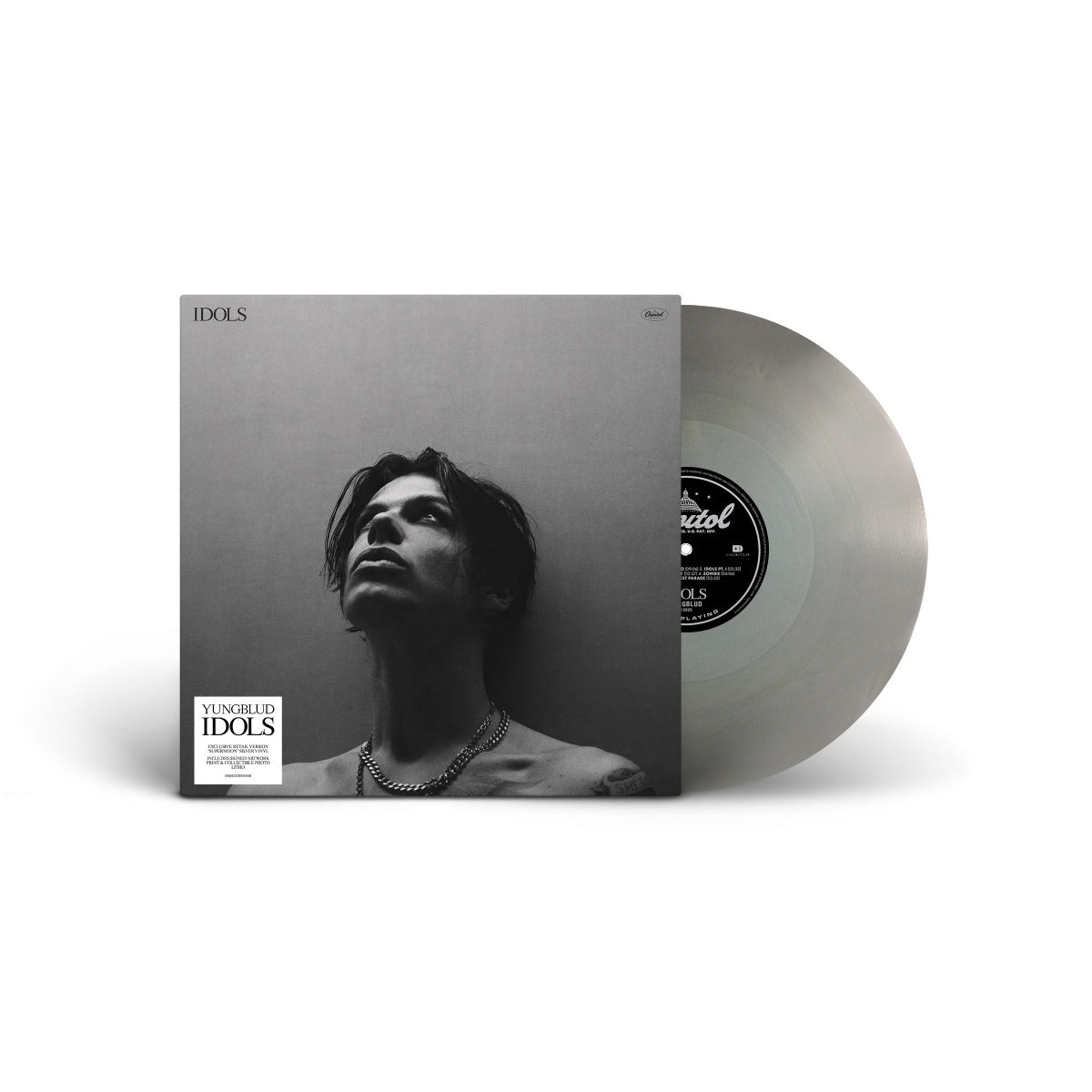 YUNGBLUD - Idols (IEX SUPERMOON SILVER VINYL) [Signed Insert] | Mint (M) Mint (M)-